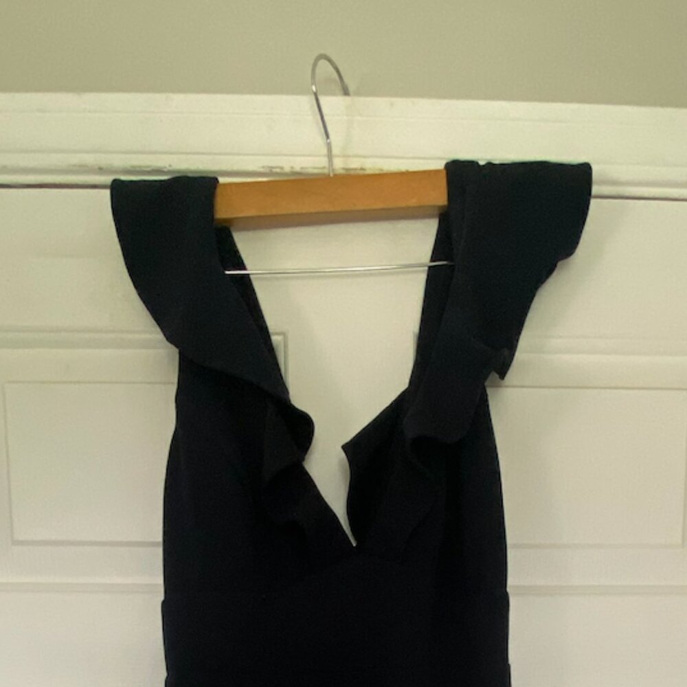 Lulus NWT Perfect Opportunity Ruffle Navy Mermaid Gown -Long Maxi Dress (Large)